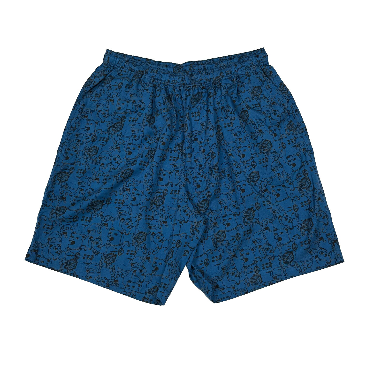 y TOYMACHINE / CHARACTERS PRINT SHORT PANTS / NAVY z@gC}V[@gC}@{gX@V[g@pc@V[c@@lCr[@