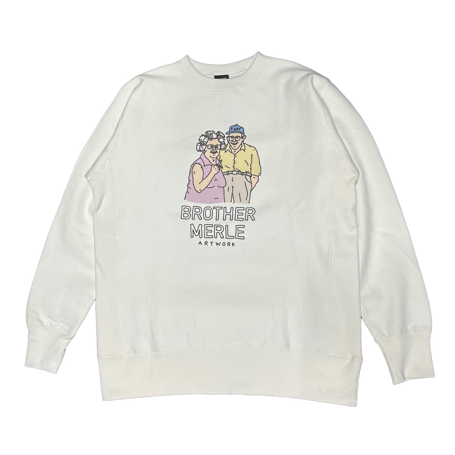 y BROTHER MERLE / HAPPY COUPLE CREW SWEAT / OFF WHITE z@uU[}[@N[lbN@XEFbg@g[i[@ItzCg@@