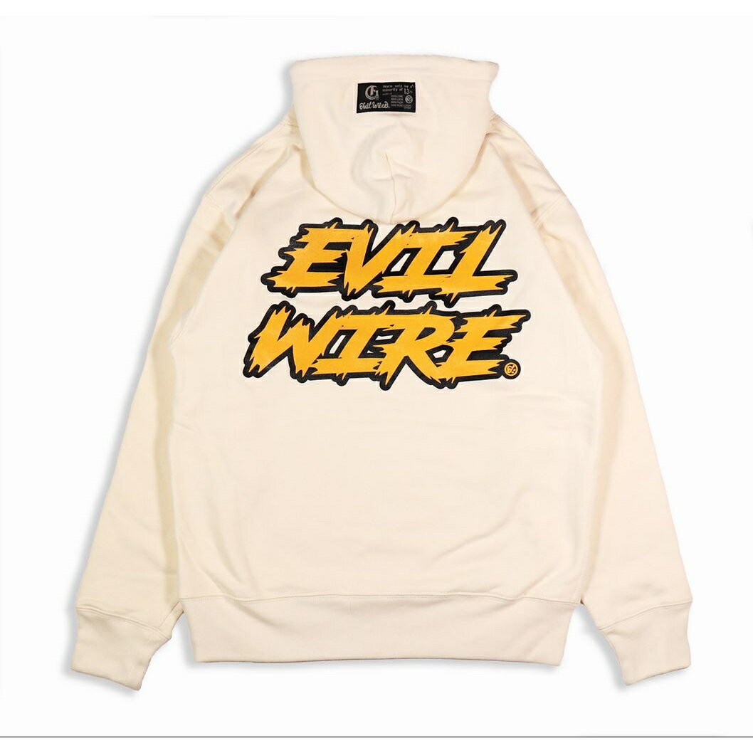 y EVILWIRE / VIOLENT LOGO Pile hoodie / NATURAL WHITE z C[rC[ CrC[ p[J[ t[fB XEFbg i` zCg  