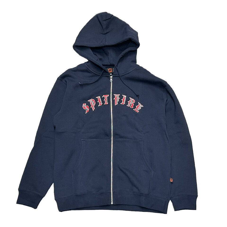 y SPITFIRE / OLD E EMB ZIP HOODIE / NAVY z Xsbgt@CA Xsbgt@C[ XEFbg p[J[ t[fB[ Wbv lCr[  XP[g{[h