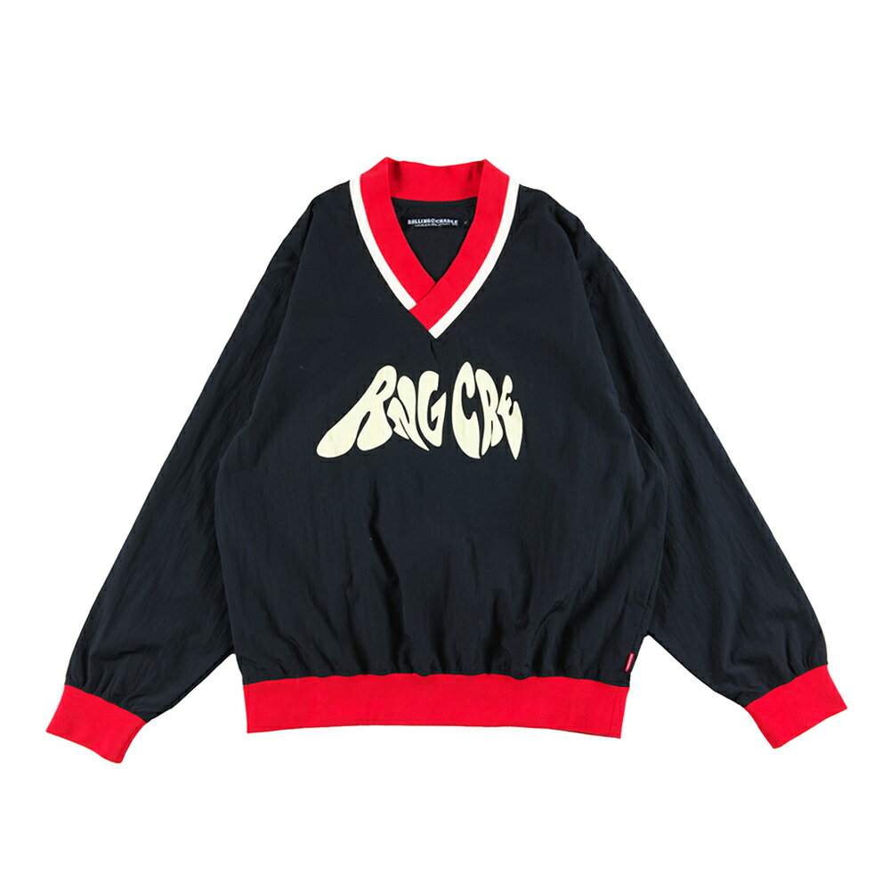 【 ROLLING CRADLE / METALLIC NYLON VNECK / BLACK 】 