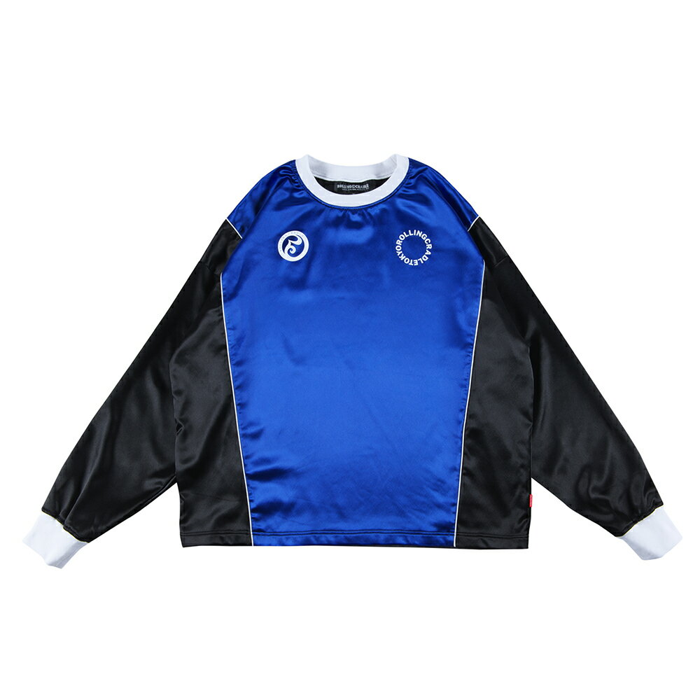 【 ROLLING CRADLE / 2TONE LONGSLEEVE / BLUE × BLACK 】 ローリングクレイドル ロリクレ 長袖 Tシャツ ツートーン プルオーバー サッカーシャツ ゲームシャツ ブルー 青のサムネイル