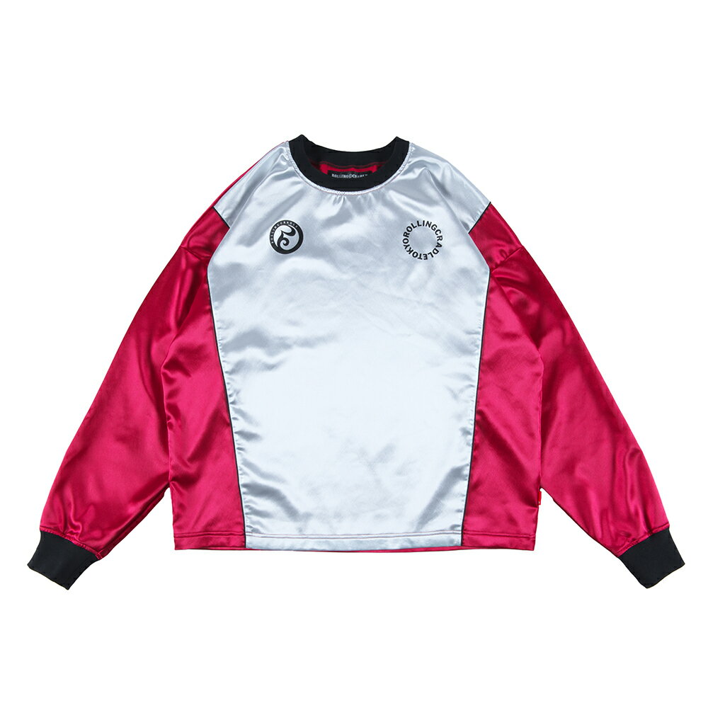 【 ROLLING CRADLE / 2TONE LONGSLEEVE / WHITE × BORDEAUX 】 ローリングクレイドル ロリクレ 長袖 Tシャツ ツートーン プルオーバー サッカーシャツ ゲームシャツ ボルドー ワイン レッド 赤のサムネイル