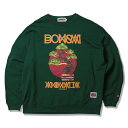 【 ANIMALIA / BIG SILHOUETTE CREW NECK SWEAT - BONSAI BURGER / GREEN 】 アニマリア スウェッ...