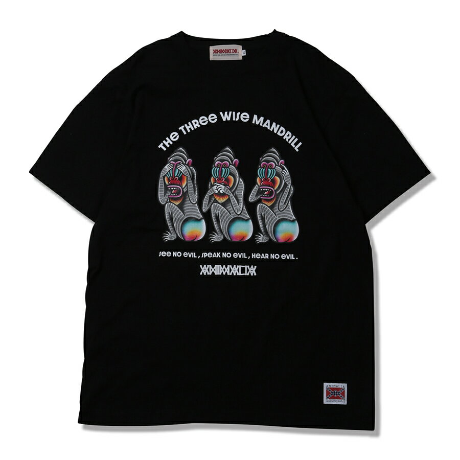 y ANIMALIA / S/S TEE - THE THREE WISE MANDRILL / BLACK z Aj}A  TVc ubN 