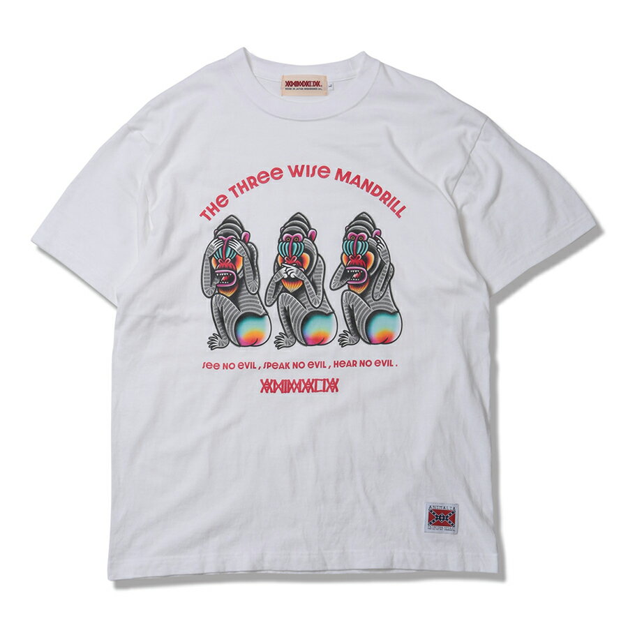 y ANIMALIA / S/S TEE - THE THREE WISE MANDRILL / WHITE z Aj}A  TVc zCg 