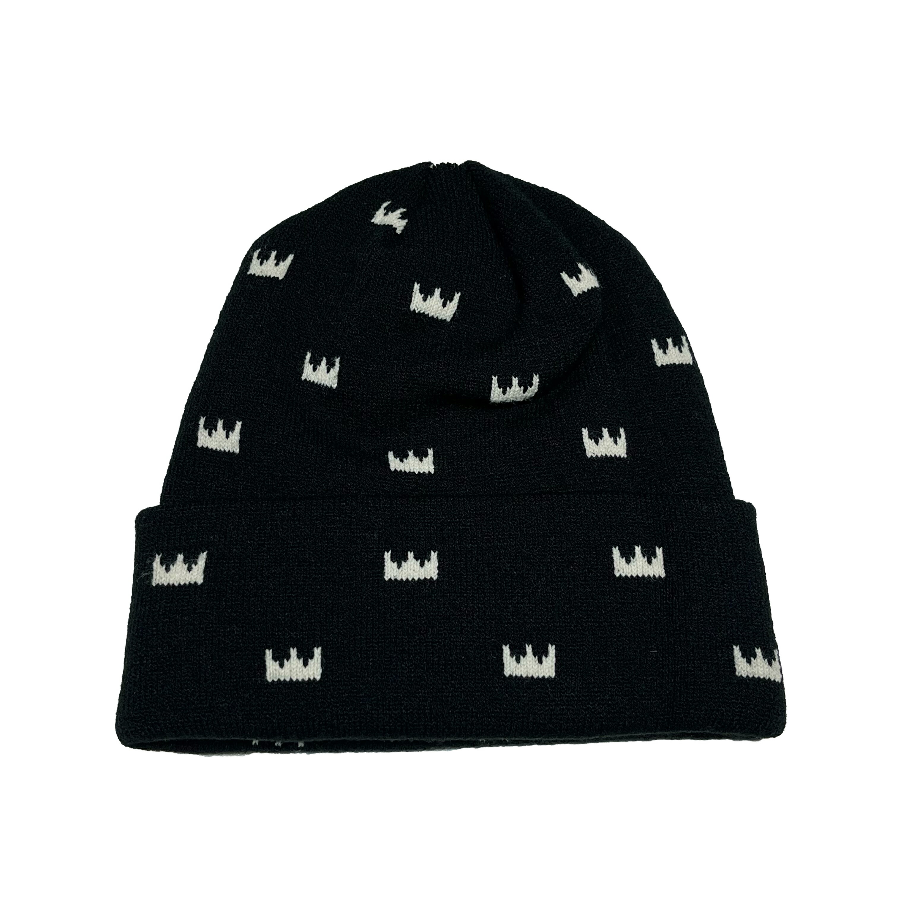 【 ROYAL / MINI CROWN BEANIE / BLACK 】 ロイヤル ニットキャップ ビーニー ブラック 黒 スケートボード