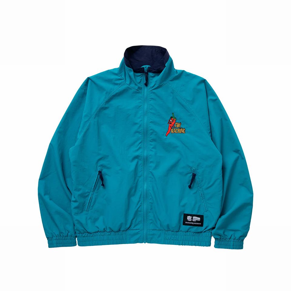 【 TOYMACHINE / PEPPER SECT NYLON TRACK JACKET / P . GREEN 】　トイマシーン　トイマ　アウター　ウィンド ジャケット　トラックジャケット　ルーズシルエット ピーコック グリーン 緑