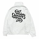 【 Greebie / Give me Chocolate Half zip sweat / ASH GRAY 】 グリービー ハーフジップ スウェット アッシュ グレイ 灰色 チョコ チョコレート