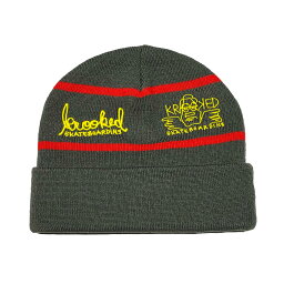 【 KROOKED / NASKAR BEANIE / CHARCOAL 】 クルキッド ニットキャップ ビーニー チャコール グレー 灰 スケートボード