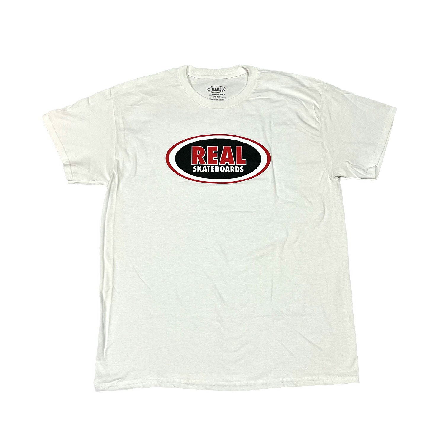【 REAL / OVAL S/S TEE / WHITE 】 リアル 半袖 Tシャツ ホワイト 白 スケートボードのサムネイル