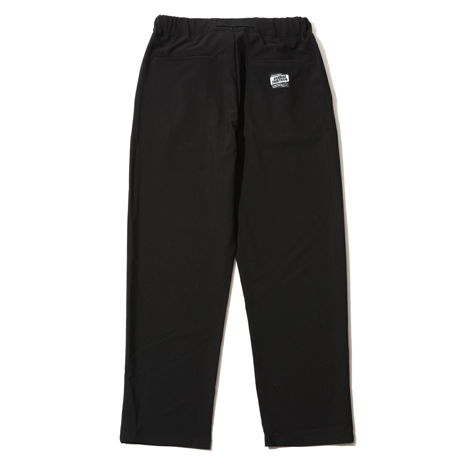 【 SABBAT13 / SPOOKY GIRL BEACH PANTS / BLACK 】サバトサーティーン サバト13 サバト ビーチパンツ ストレッチ テーパード ブラック 黒テーパードパンツ ストリートパンツ メンズ ストリート系ズボン ストリートファッション ほどよいワイド 速乾 通気性
