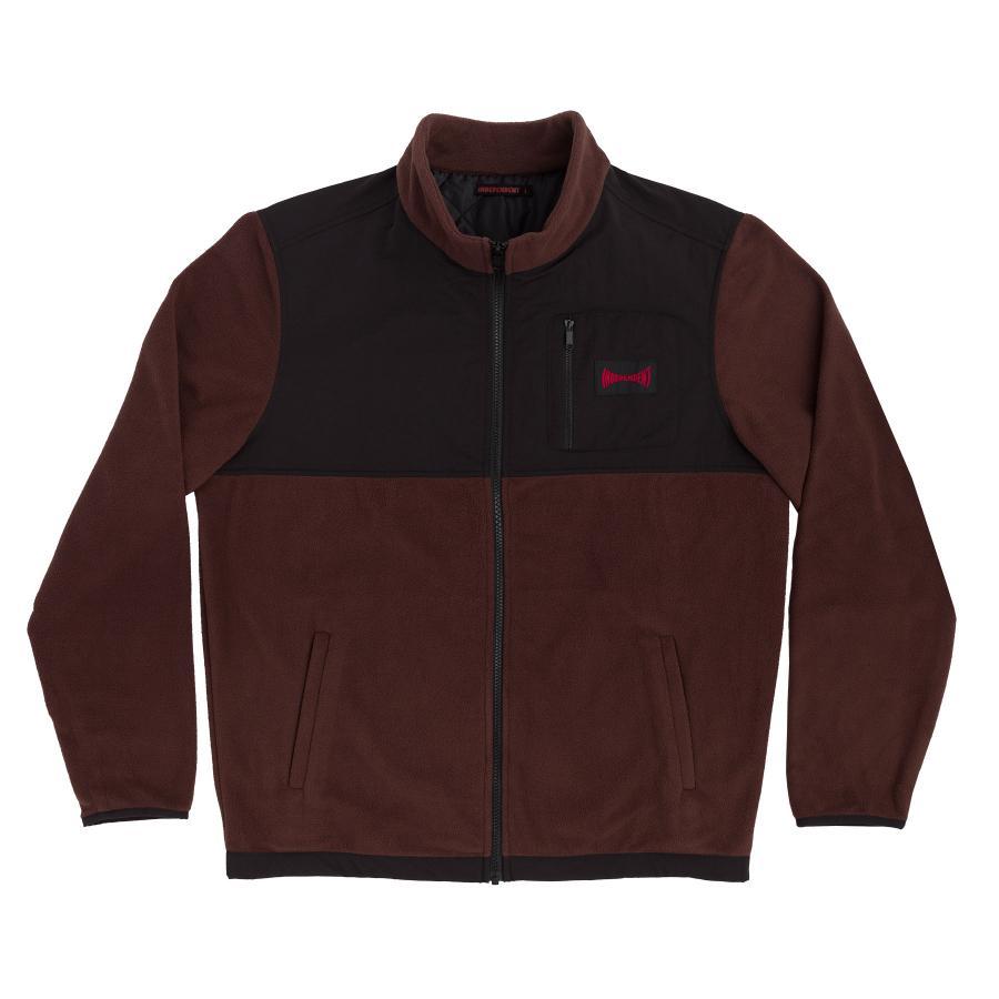 y INDEPENDENT / SPAN PANELLED ZIP POLAR JKT / DARK CHOCO z CfByfg t[X WPbg u] uE  XP[g{[h