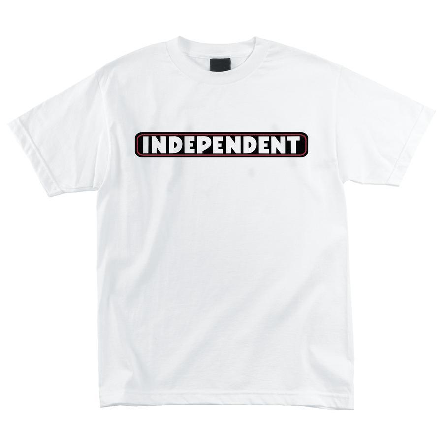 y INDEPENDENT / S/S-T BAR LOGO / WHITE z CfByfg  TVc zCg  XP[g{[h