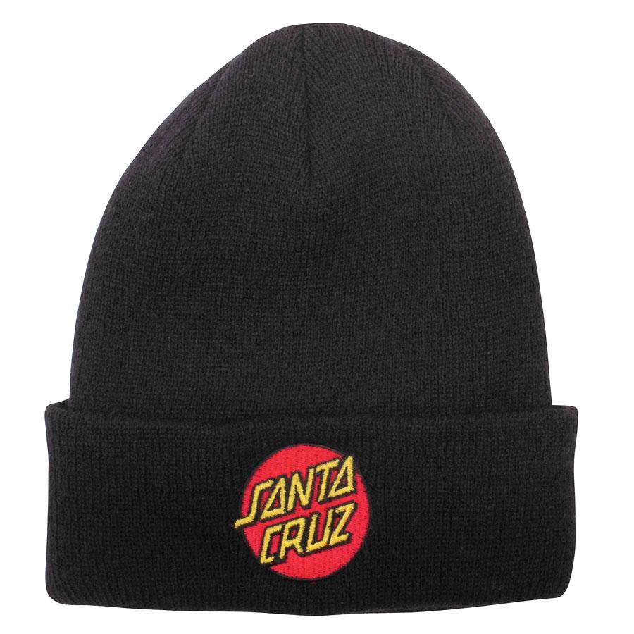 【 SANTA CRUZ / CLASSIC DOT BEANIE / BLACK 】 サンタクルーズ ニットキャップ ビーニー ブラック 黒 スケートボード スノーボード