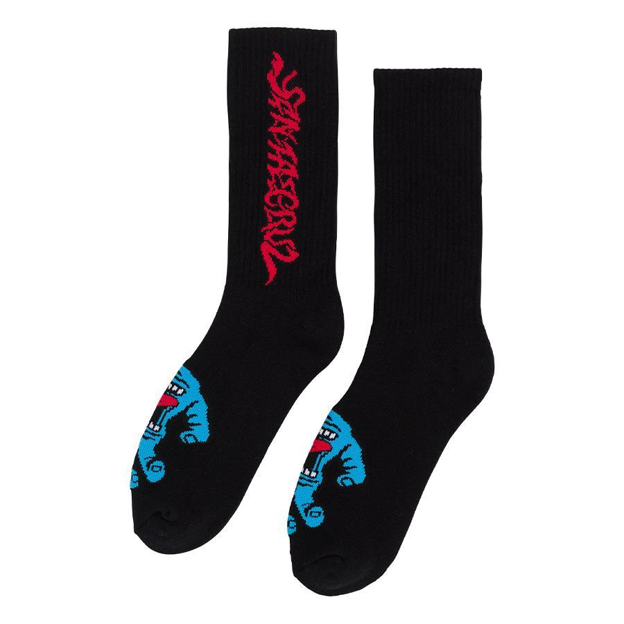 【 SANTA CRUZ / SCREAMING 50 SOCKS / BLACK 】 サンタクルーズ ソックス 靴下 ブラック 黒 スケートボード スノーボード