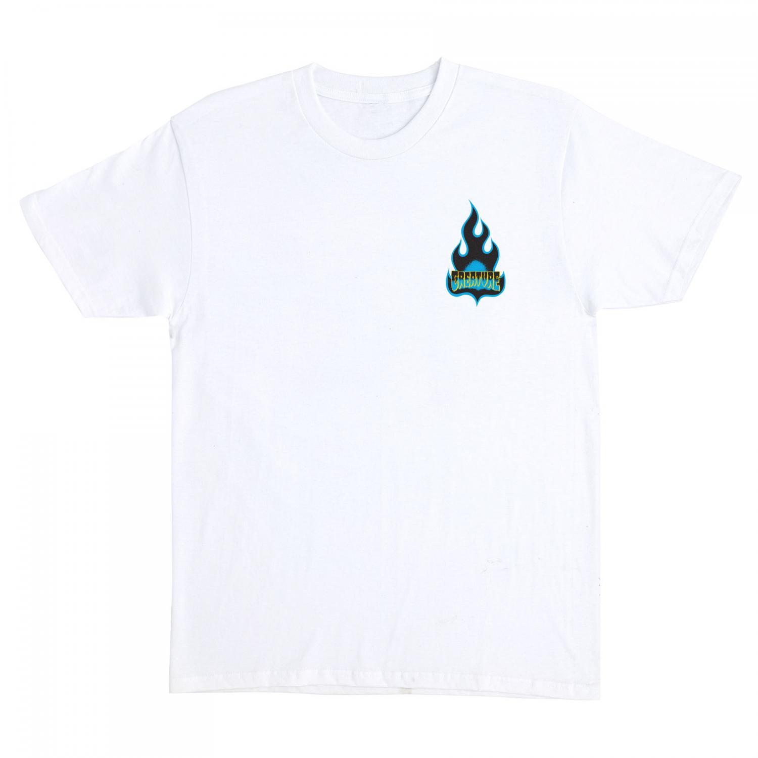 y CREATURE / S/S-T LOGO FLAME / WHITE z N[`[  TVc zCg  XP[g{[h