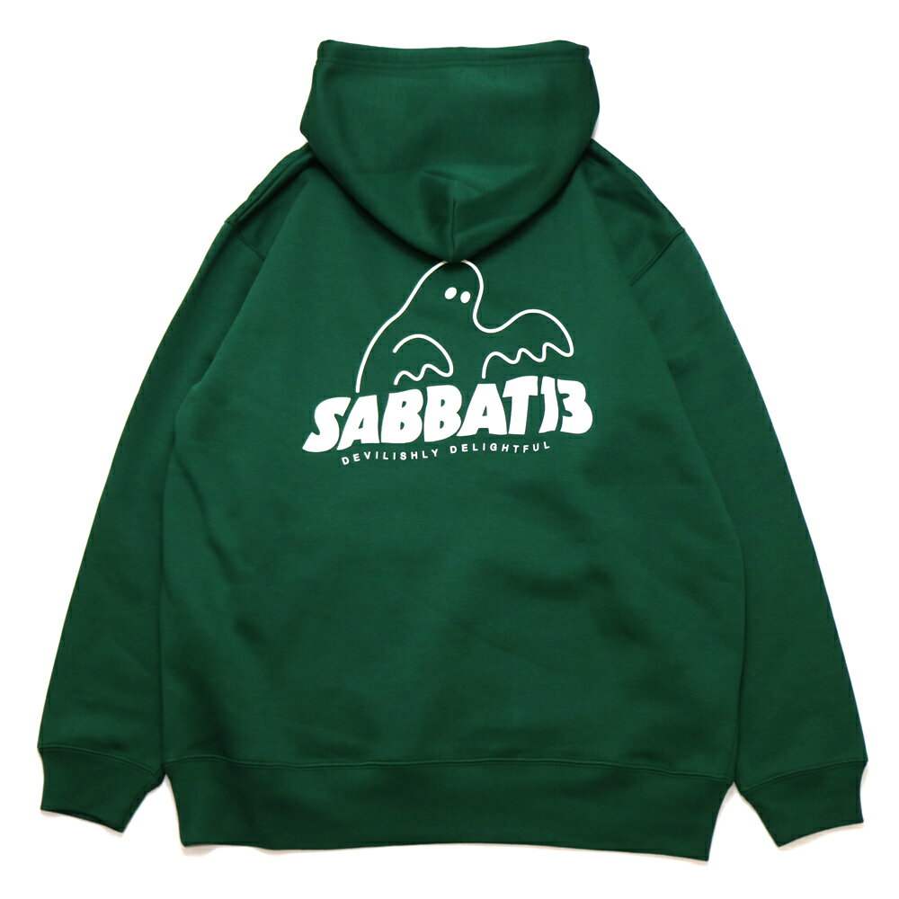 【 SABBAT13 / SPOOK LOGO HOODIE / GREEN 】 サバトサーティーン サバト13 スウェット パーカー フーディ グリーン 緑