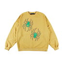 【 ROLLING CRADLE / STRANGE CREWNECK / YELLOW 】 ローリングクレイドル ロリクレ スウェット トレーナー クルーネック オーバーシルエット 後染め 蜘蛛 クモ スパイダー イエロー 黄色
