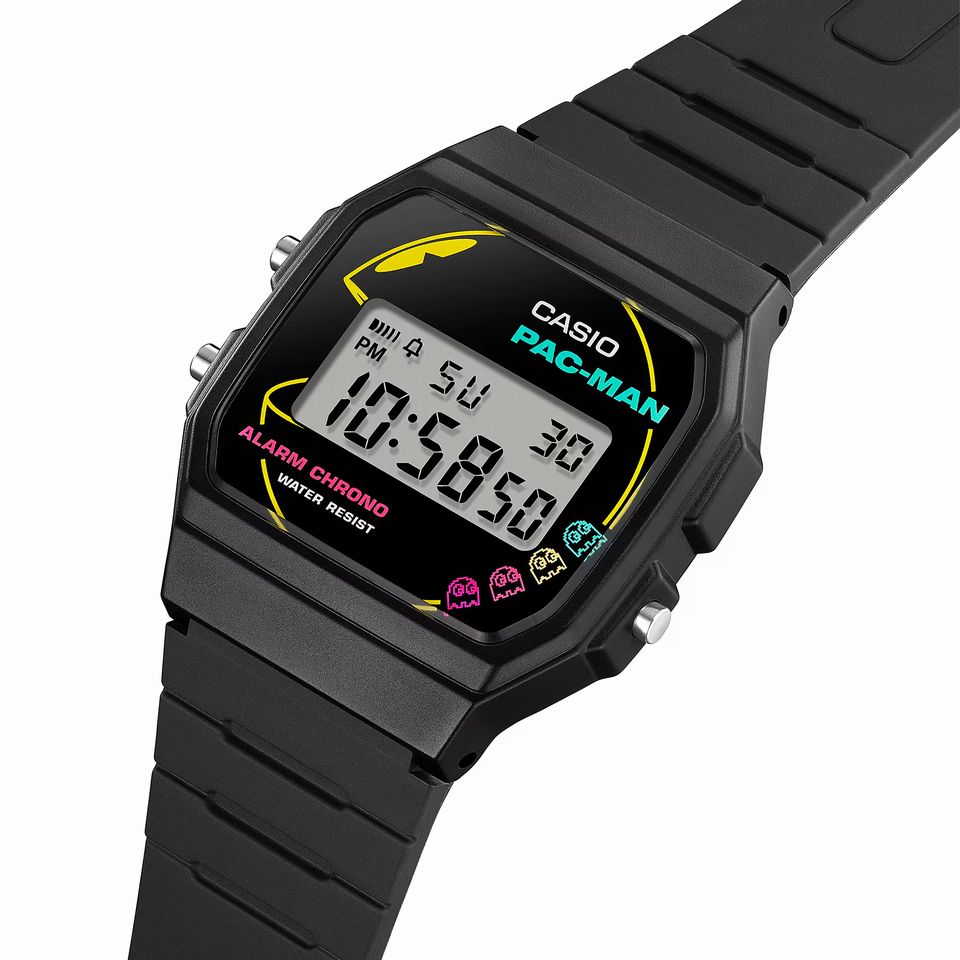 【 CASIO / CLASSIC × PAC-MAN ( F-91WPC-1AJR ) / BLACK 】 カシオ クラシック パックマン レトロ ゲーム チープカシオ チプカシ 時計 腕時計 ウォッチ ブラック 黒