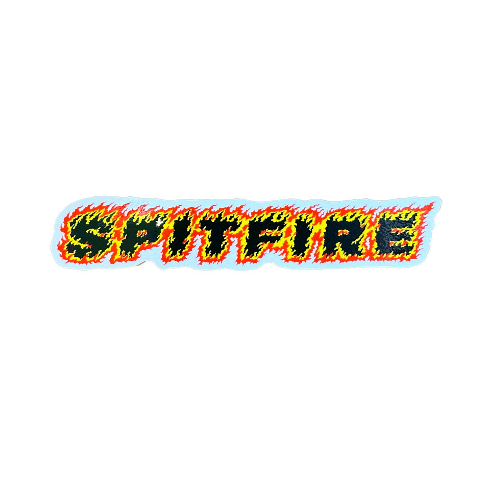 【 SPITFIRE / FLAMES SCRIPT STICKER 】 スピットファイア スピットファイヤー ステッカー シール クリア ファイヤー スケボー スケートボード