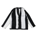 【 ROLLING CRADLE / AWESOME SHAGGY CARDIGAN / BLACK - WHITE 】ローリングクレイドル ロリクレ カーディガン シャギーニット ストライプ ブラック 黒(4)