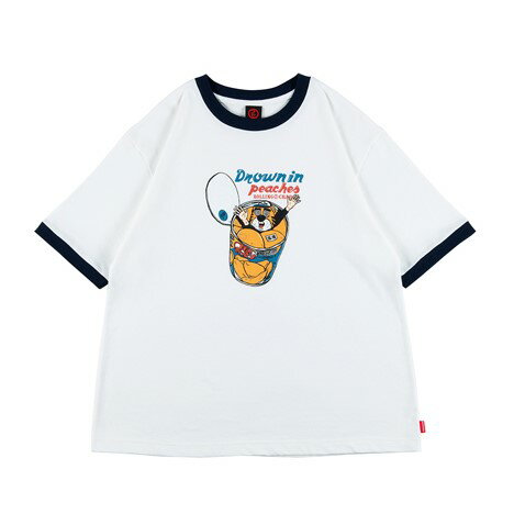 【 ROLLING CRADLE / DROWN IN PEACH RINGER TEE / WHITE 】ローリングクレイドル ロリクレ 半袖 リンガー Tシャツ ホワイト 白のサムネイル