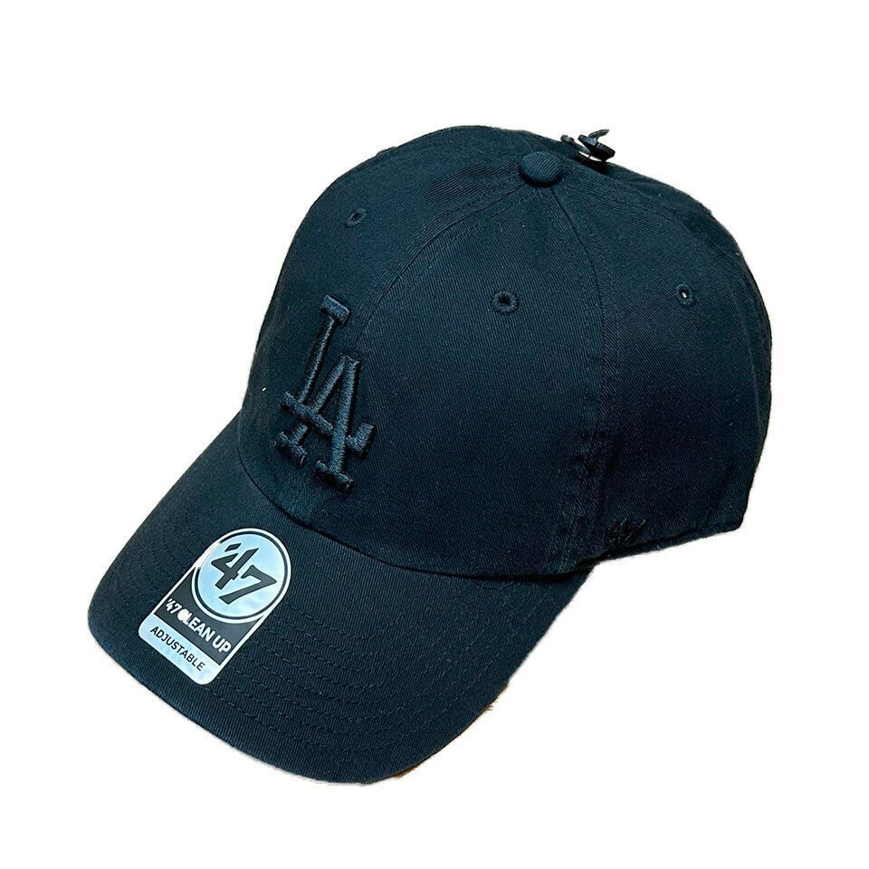 【 '47 / CLEAN UP Dodgers / BLACK × black logo 】 フォーティーセブン ベースボール キャップ MLB ドジャース カーブバイザー バックルバック ブラック 黒