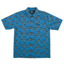 【 SANTA CRUZ / SALBA WITCH DOCTOR S/S WORK SHIRT / BLUE 】 サンタクルーズ 半袖 シャツ 総柄 ブルー 青 スケートボード