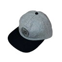 【 SANTA CRUZ / FLAME RINGED DOT SNAPBACK / GRAY × BLACK 】サンタクルーズ 帽子 キャップ スナップバック ウール ツートーン グレー 灰 スケートボード