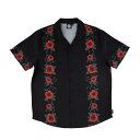 【 SANTA CRUZ / SCREAMING CABANA S/S PARTY TOPS / BLACK 】 サンタクルーズ 半袖 シャツ アロハシャツ ハワイアンシャツ ブラック 黒 スケートボード