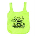 【 TOY MACHINE / MMM COLLAB. MMM & TM PACKABLE ECO BAG / L . GREEN 】 トイマシーン トイマ MAGICAL MOSH MISFITS マジカルモッシュミスフィッツ マモミ バッグ エコバッグ パッカブル 蛍光 ライト グリーン 黄緑 スケボー スケートボード