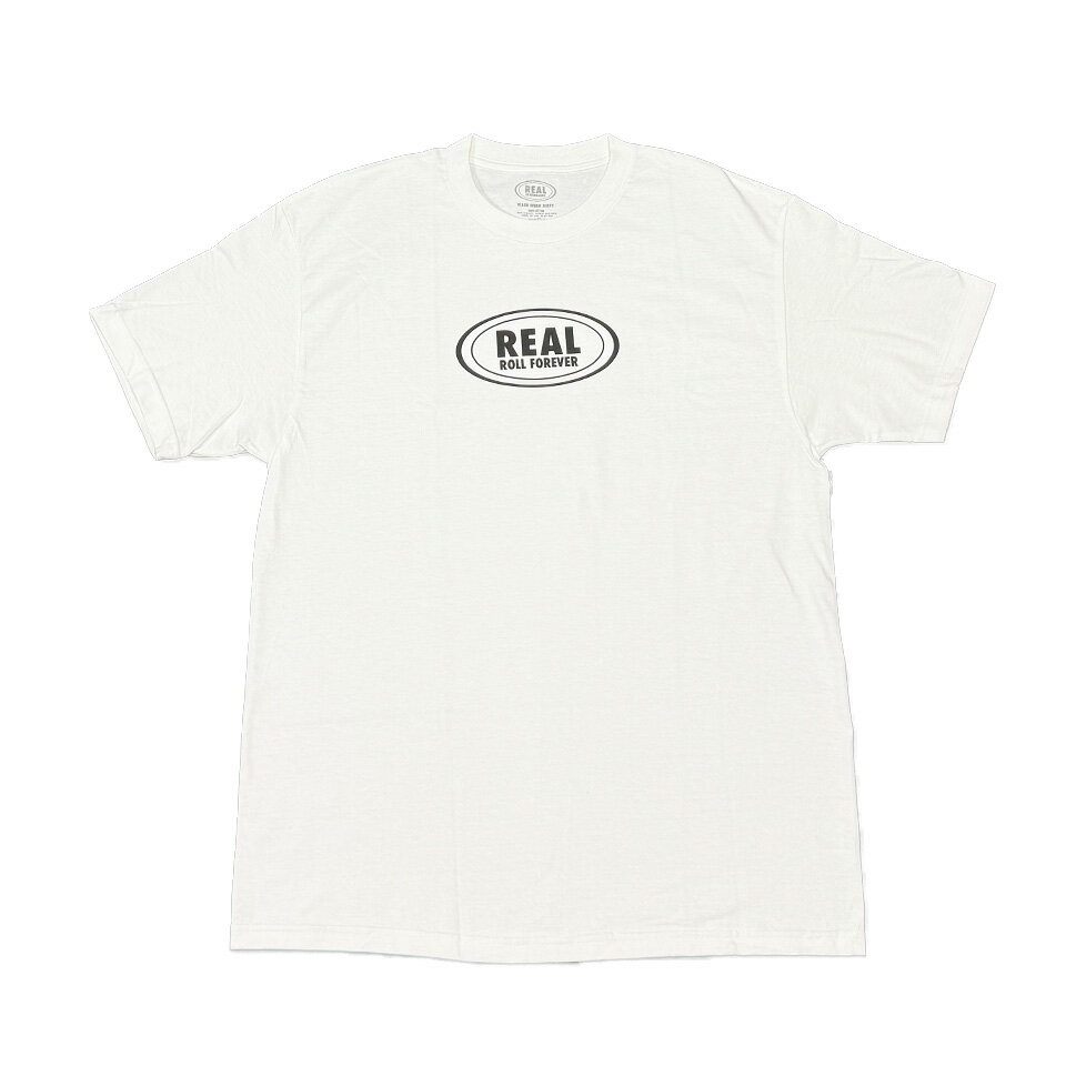【 REAL / ROLL FOREVER S/S TEE / WHITE 】 リアル 半袖 Tシャツ オーバル ホワイト 白 スケボー スケートボード