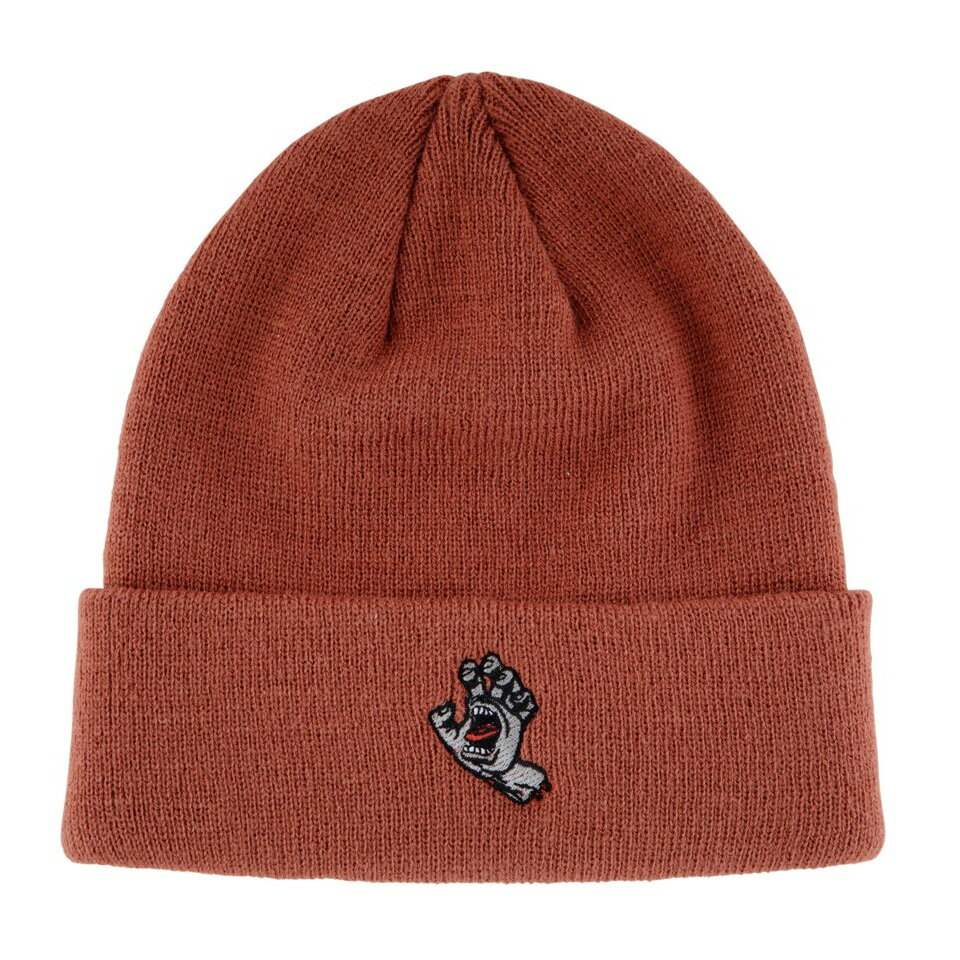 【 SANTA CRUZ / SCREAMING HAND BEANIE / RUST 】サンタクルーズ 帽子 ニットキャップ ビーニー 　刺..