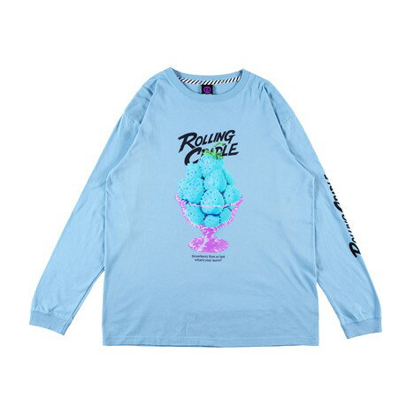 【 ROLLING CRADLE / STRAWBERRY LONGSLEEVE / ACID BLUE 】ローリングクレイドル ロリクレ 長袖 Tシャツ ライトブルー 水色