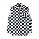 【 ROLLING CRADLE / SLEEVELESS CHECKER SHIRT / BLACK 】 ローリングクレイドル ロリクレ ノースリーブ チェックシャツ ベスト チェッカー ホワイト 白 ブラック 黒 送料無料