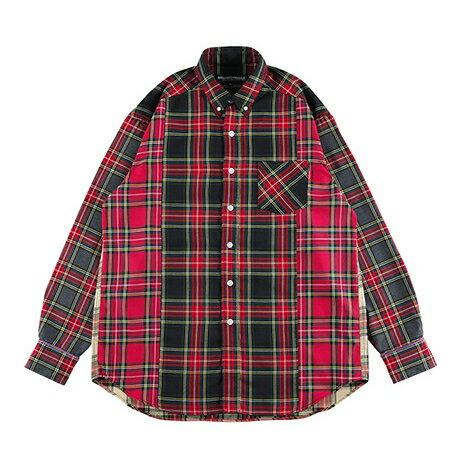 【 ROLLING CRADLE / CHECK SHIRT / MULTI 】 ローリングクレイドル ロリクレ シャツ 長袖シャツ チェックシャツ バイカラー レッド 赤 送料無料