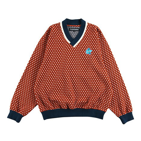 【 ROLLING CRADLE / DIAMOND VNECK / ORANGE 】　ローリングクレイドル　ロリクレ　Vネック　セーター　ニット　オレンジ　送料無料