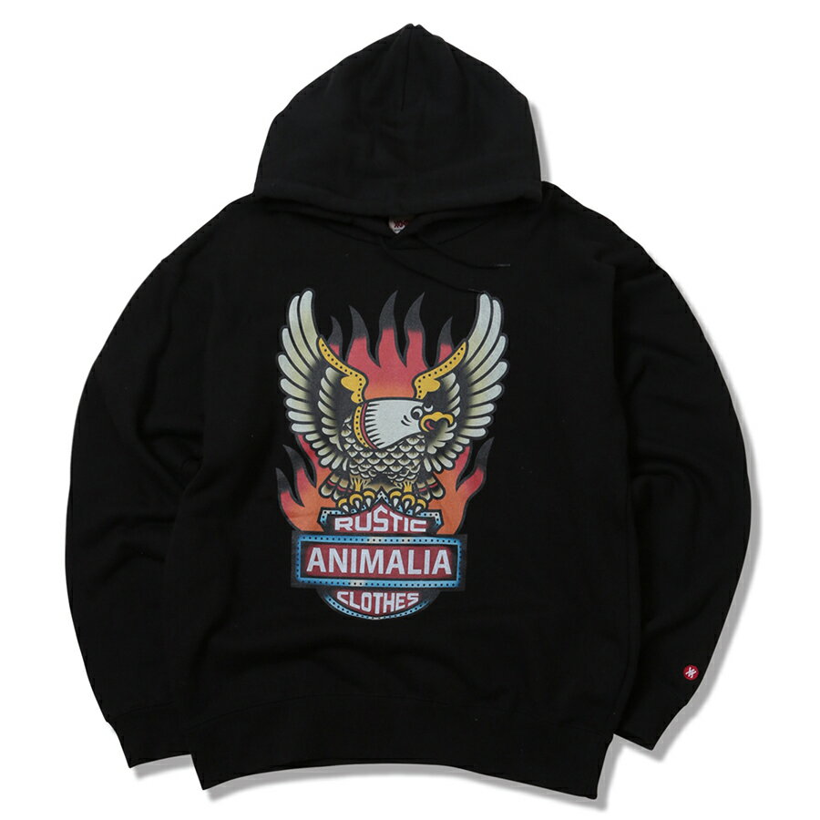 y ANIMALIA / NO POCKET HOODIE - Mortor - / BLACK z@Aj}A@p[J[@XEFbg@ubN@@