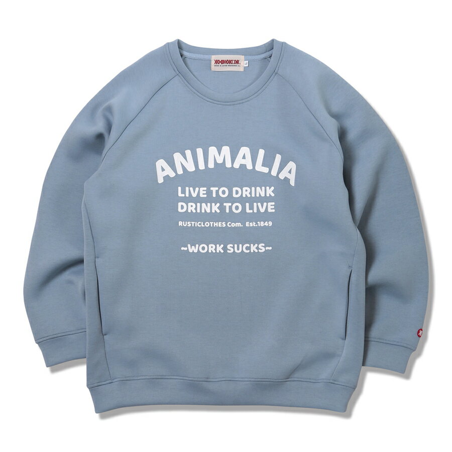 y ANIMALIA / POLYGIENE? CREW NECK - Work Sucks - / BLUE z@Aj}A@N[lbN@g[i[@XEFbg@|W@_{[jbg@u[@@F@