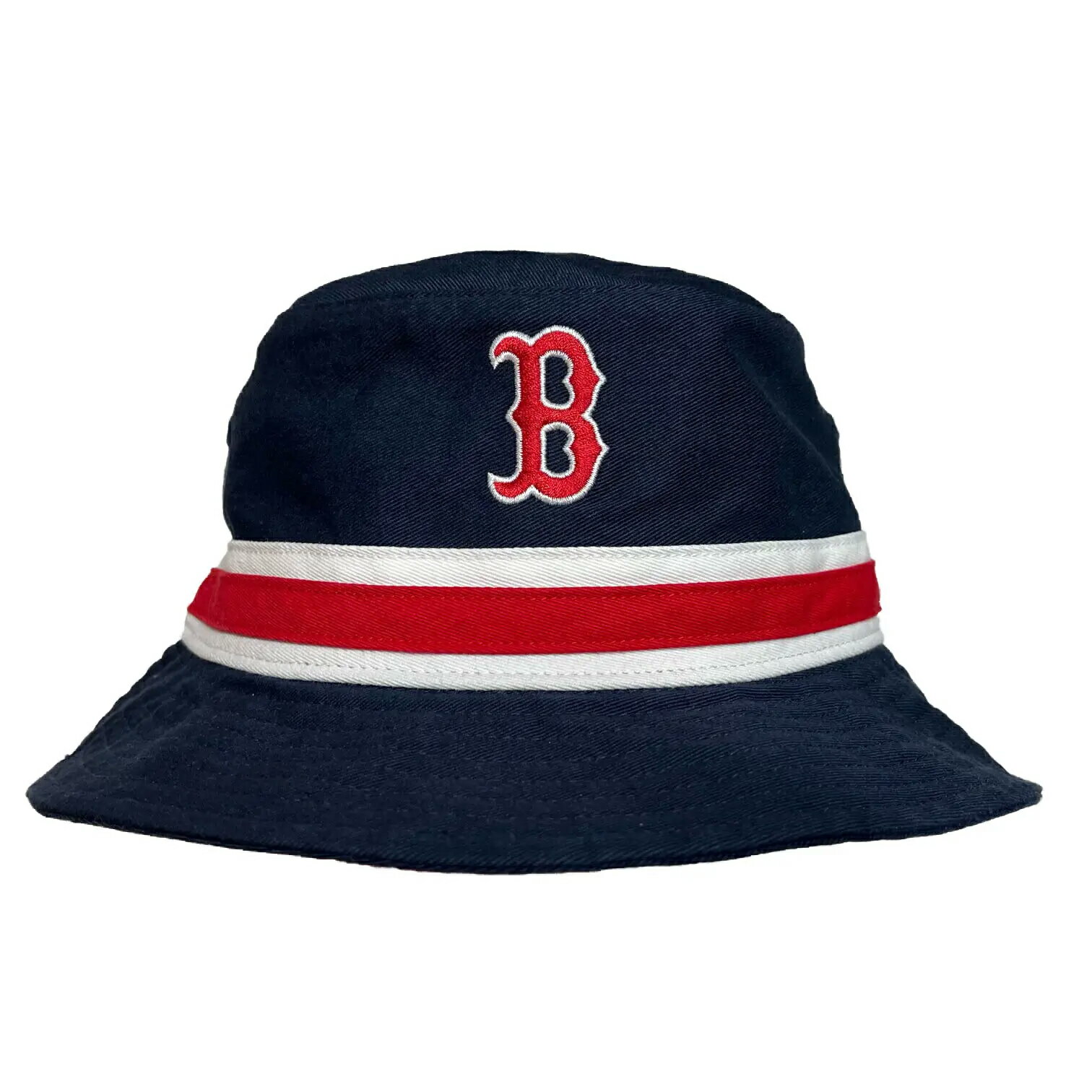 y '47 Bucket Hat Red Sox Striped / NAVY ~ RED z tH[eB[Zu oPbgnbg MLB bh\bNX O[ lCr[