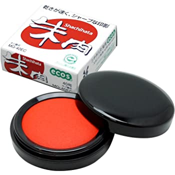 朱肉/シャチハタ/印鑑　★普通郵便発送可★　シャチハタ朱肉（エコス）　40号