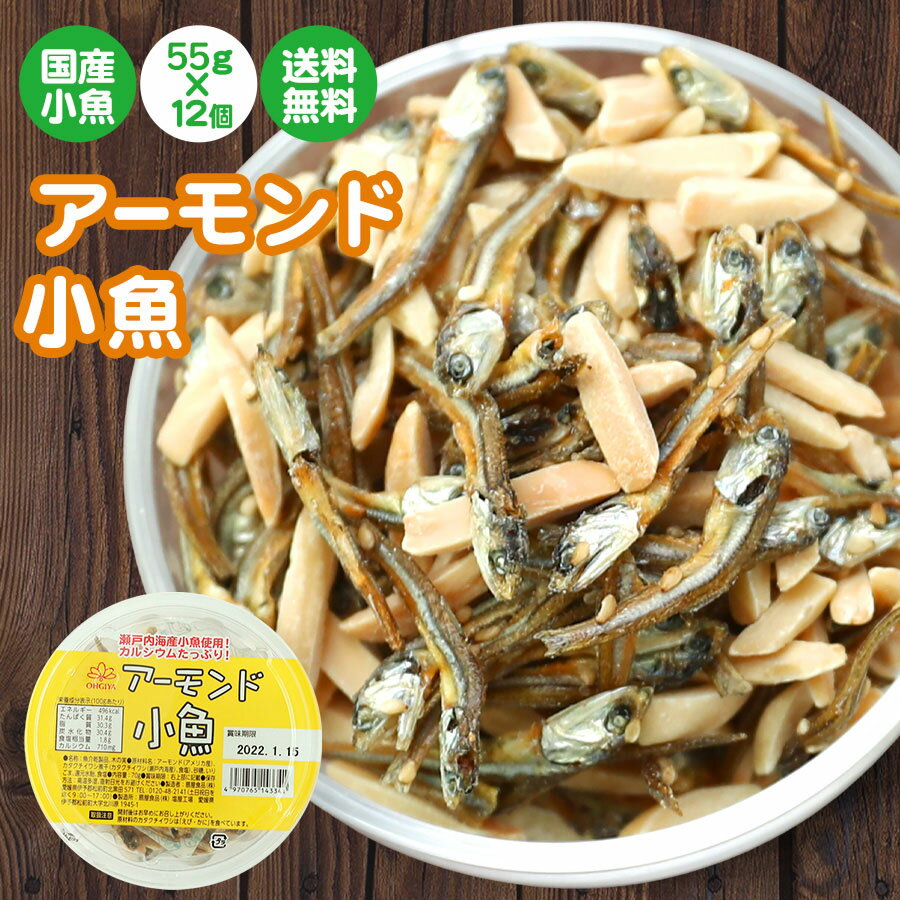 【当商品2セット購入で全19種から1種おまけつき】 珍味 アーモンド小魚 55g×12個 送料無料 酒のつまみ おつまみ 魚介 イワシ 業務用 大容量 小分け お得のサムネイル