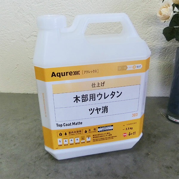 Aqurex 木部用ウレタン　ツヤ消　3.5kg(約40平米/1回塗り)アクレックス/No.3365/ネオフラット/和信化学