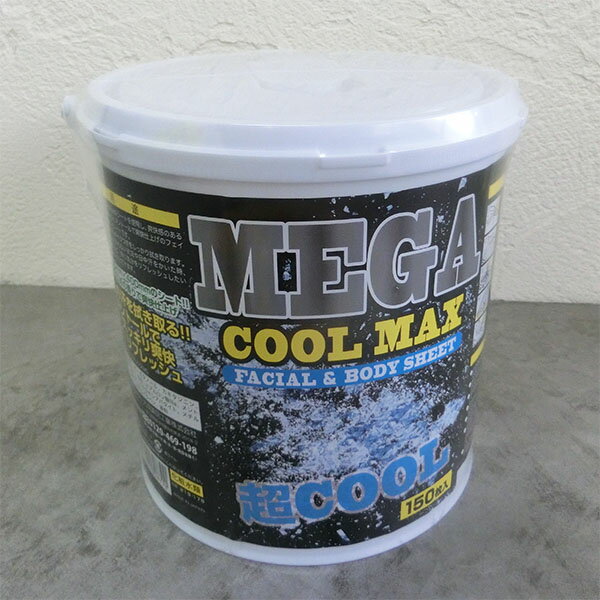 MEGA COOL MAX 150枚入り　FACIAL&BODY SHEET サイズ:180×400 冷感ボディシート/汗拭きシート/メントール/爽快感/大判/大容量/フェイシャル/大成薬品工業のサムネイル
