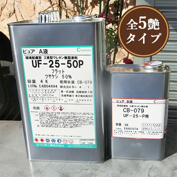 UF-25 ピュアフラット 標準タイプ　5kgセット　平滑性/速乾性/木材/2液型/肉持ち性/ピュアシリーズ/玄々化学工業玄々化学工業