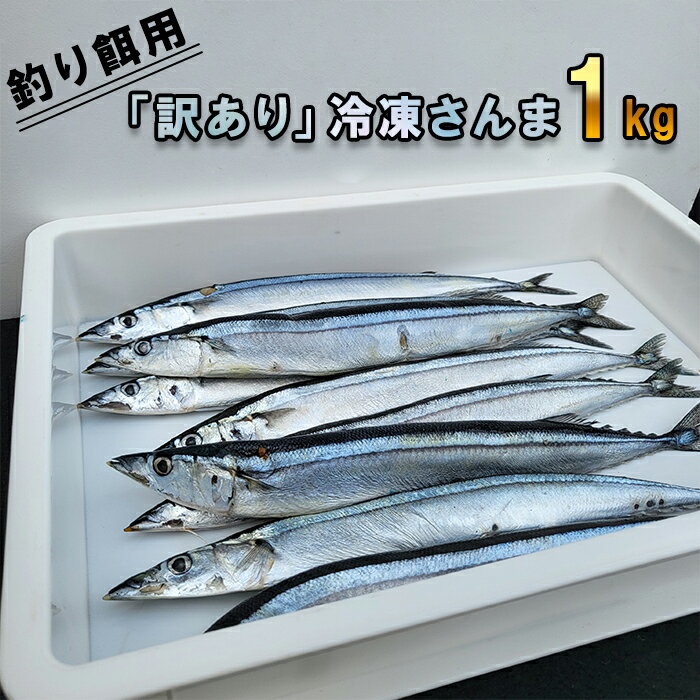 【スーパーセール限定価格】釣り餌 「訳あり」 冷凍さんま1kg 冷凍品 食用不可 (お1人様3点まで)