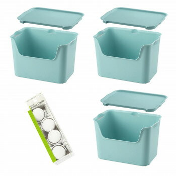 収納ケース　katasu(カタス)　ハコ　L3段セット　K-hL3+fML3+AC1　ブルー 【代引き・同梱不可】