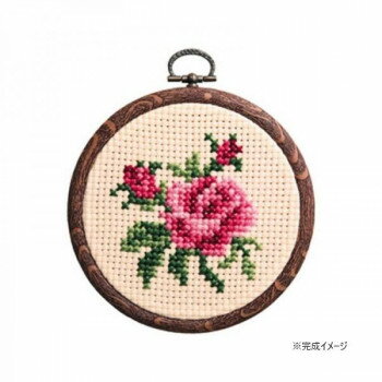 オリムパス　かんたんクロス・ステッチ　ししゅうキット　プチフープ　バラ　7329 【代引き・同梱不可】