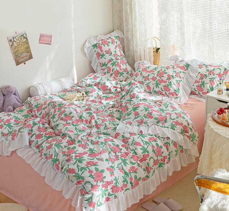 【送料無料】寝具カバー 3点セット シングル お姫様 花柄 掛け布団カバー 布団カバ...
